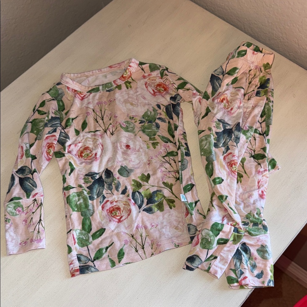 Posh Peanut Pink and Green Floral Pajama set